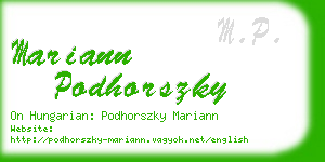 mariann podhorszky business card